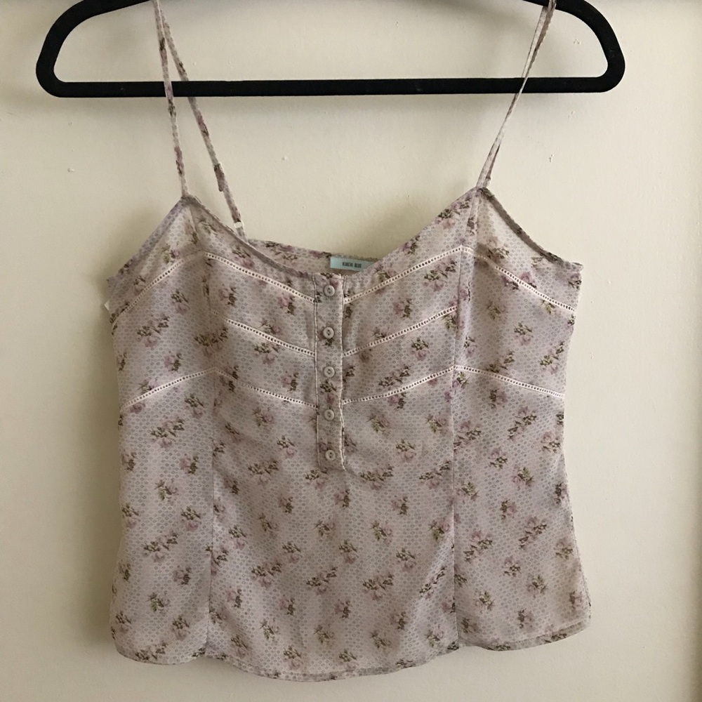 Floral Cami with ladder lace trim